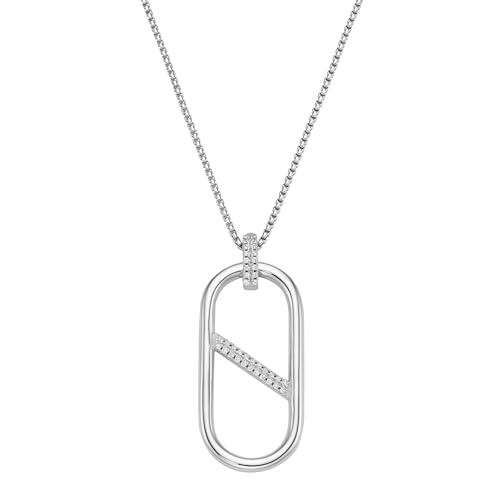 Giorgio Martello Milano Kette Anhänger Mit Zirkonia, Silber 925 Silber, 45 Cm 925 Sterling Silber von Giorgio Martello Milano