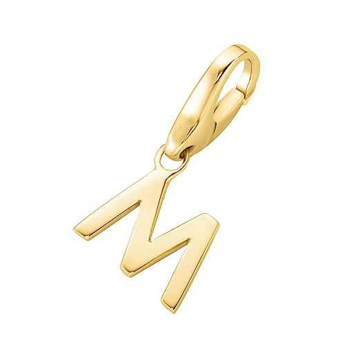 Giorgio Martello Milano Charm Buchstabe M, Silber 925 Gold, Onesize 925 Sterling Silber von Giorgio Martello