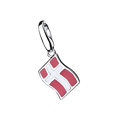 Giorgio Martello Milano Charm Flagge Dänemark, Silber 925 Bunt, Onesize 925 Sterling Silber von Giorgio Martello