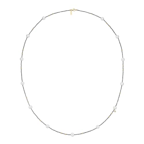 Giorgio Martello Milano Collier Collier mit Süßwasser-Perlen und Ziersteinen, Silber 925 von Giorgio Martello