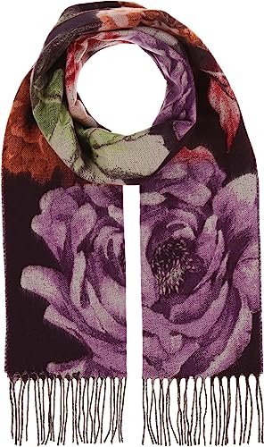 Giorgio Rimaldi Schal 30 x 180 cm - Weicher als Kaschmir - Made in Germany - Schal mit Blumen-Motiv für Damen - Perfekt für Herbst und Winter Pflaume von Giorgio Rimaldi