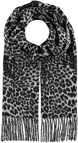 Giorgio Rimaldi Schal 30 x 180 cm - Weicher als Kaschmir - Made in Germany - Schal mit Leo-Motiv für Damen - Perfekt für Herbst und Winter Grau von Giorgio Rimaldi