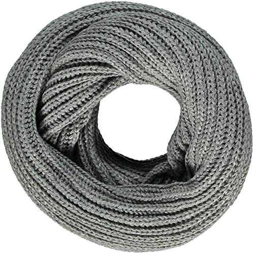 Giorgio Rimaldi Schlauchschal für Damen und Herren - 35 x 50 cm - Strick-Loop Schal - Einfarbiger Winterschal - Warm und weich Light Grey von Giorgio Rimaldi