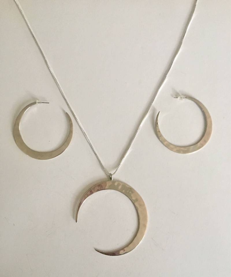 Vintage Robert Lee Morris Sterling Silber Halbmond Und Ohrringe Set von GiosGems