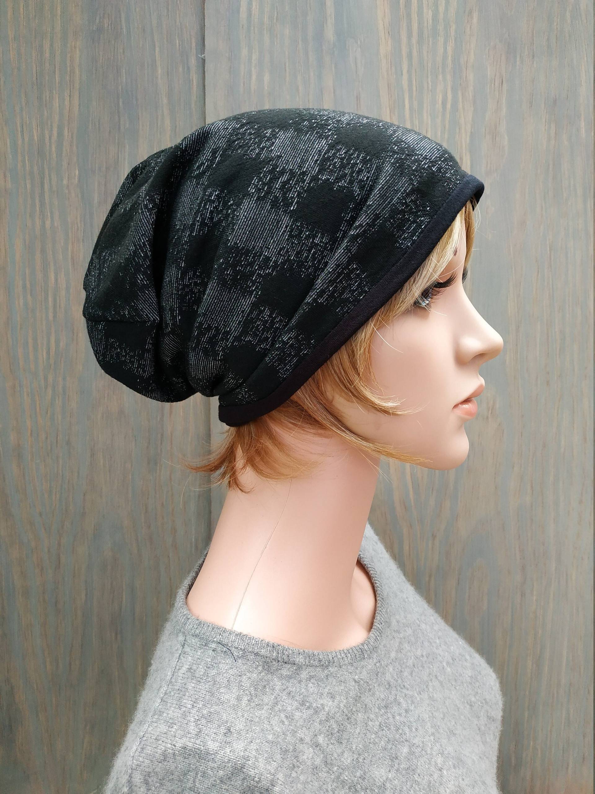 Damen Beanie Mütze, Wendemütze Slouchy Beanie, Kopfbedeckung, Chemo Hut, Leichte Mütze von GiotoTextiles