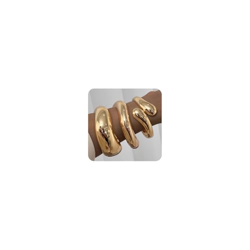 Giovanchi Goldene Armreifen für Damen – 3 klobige, verstellbare offene Manschettenarmbänder, läuft nicht an, stapelbares Armreif-Set, trendiges, minimalistisches Schmuckgeschenk, One Size Giovanchi Goldene Armreifen für Damen – 3 klobige, verstellbare offene Manschettenarmbänder, läuft nicht an, stapelbares Armreif-Set, trendiges, minimalistisches Schmuckgeschenk, One Size von Giovanchi