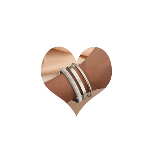 Giovanchi Vergoldete Armreifen für Damen, 3 Stück, 14 Karat Gold/versilbert, 6 mm, oval, aufklappbar, stapelbar, langlebiger Edelstahl-Schmuck, One Size, Edelstahl, Kein Edelstein Giovanchi Vergoldete Armreifen für Damen, 3 Stück, 14 Karat Gold/versilbert, 6 mm, oval, aufklappbar, stapelbar, langlebiger Edelstahl-Schmuck, One Size, Edelstahl, Kein Edelstein von Giovanchi