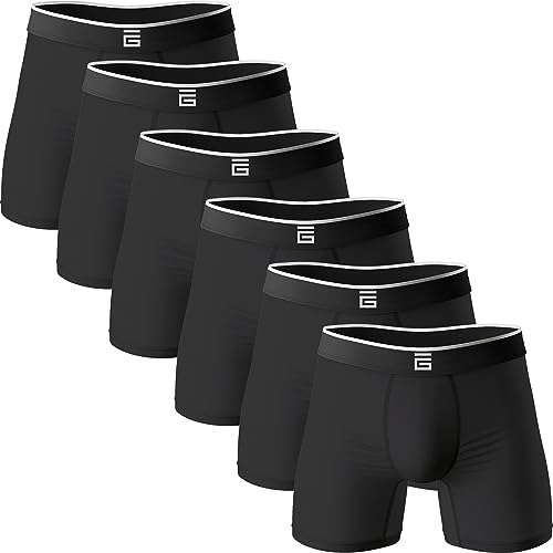 Giovici Boxershorts Herren aus Bambus, 3er- und 6er-Pack, Bequeme Boxershorts, Unterwäsche für Männer mit Cooler Feuchtigkeitstransport-Technologie von Giovici