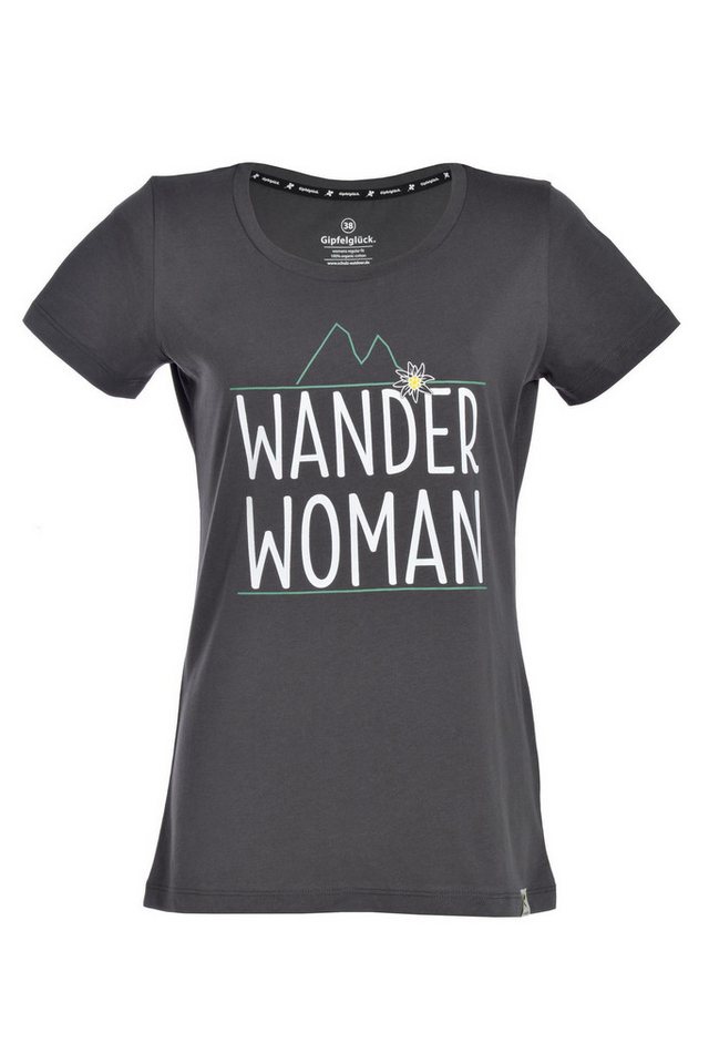 Gipfelglück T-Shirt Gipfelglück Damen T-Shirt Carlotta, Wander Woman-Print Pflegeleicht, Bio-Baumwolle von Gipfelglück