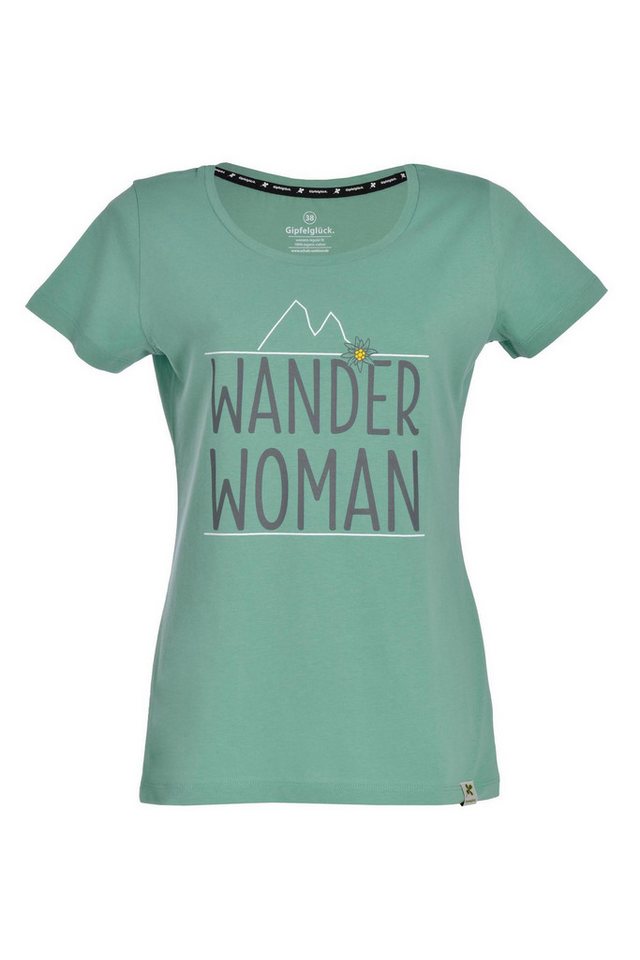 Gipfelglück T-Shirt Gipfelglück Damen T-Shirt Carlotta, Wander Woman-Print Pflegeleicht, Bio-Baumwolle von Gipfelglück
