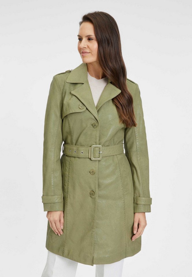 Gipsy by Mauritius Lederjacke GWLaily Gipsy by Mauritius - Damen Echtleder Ledermantel Lammnappa light olive von Gipsy by Mauritius