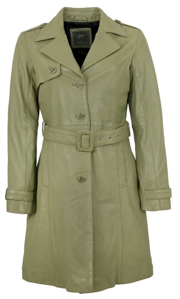 Gipsy by Mauritius Lederjacke GWLaily Gipsy by Mauritius - Damen Trenchcoat Ledermantel Lammnappa olive von Gipsy by Mauritius