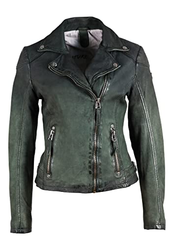 Damen Biker Lederjacke mit Reverskragen und Farbverlauf ombre - GWKandy S22 LAMOV (L, Grün) von Gipsy