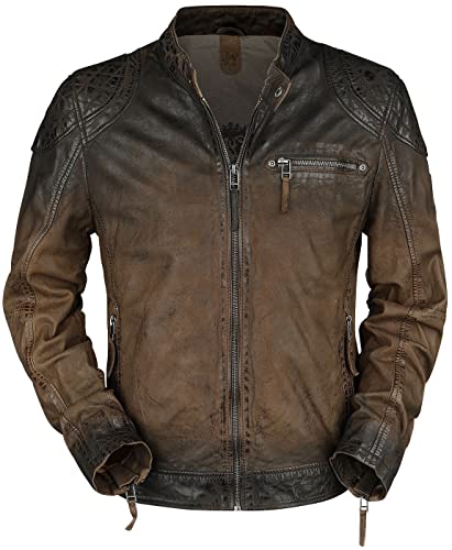 Gipsy Arne Slim Fit Lamov Männer Lederjacke dunkelbraun 3XL 100% Leder Basics, Biker von Gipsy