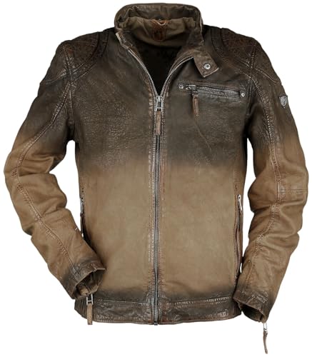 Gipsy Arne Slim Fit Lamov Männer Lederjacke dunkelbraun XXL 100% Leder Basics, Biker von Gipsy