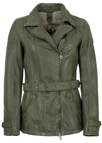 Gipsy - Damen Echtleder Lederjacke Gürtel Lammnappa Jade grün Größe M von Gipsy