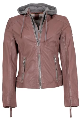 Gipsy - Damen Echtleder Lederjacke Lammnappa Kapuze Dusty pink Größe XS von Gipsy