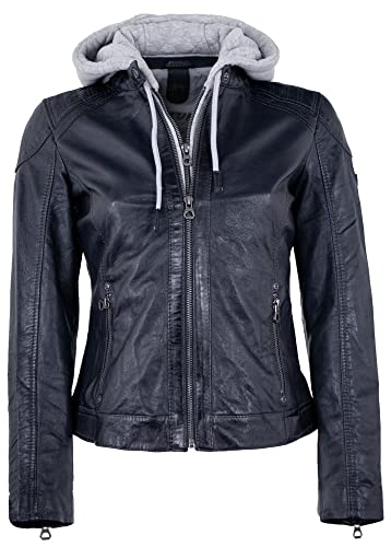 Gipsy Damen Gwalcie Snav Lederjacke, Marineblau Größe Large von Gipsy