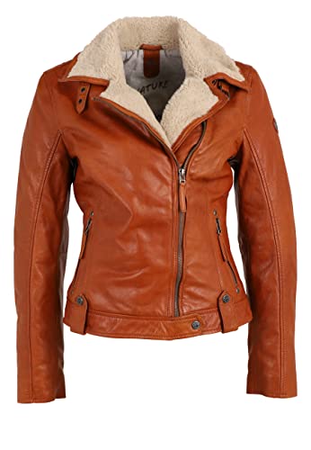 Gipsy Damen Gwtyla Lapev W Lederjacke, Cognacfarben, XXL von Gipsy