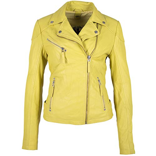 Gipsy Damen Lederjacke GGPasja LNV aus Lammnappa Leder (XL, Lemon Yellow) von Gipsy