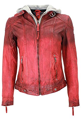 Gipsy - Damen Lederjacke Kapuze Lammnappa rot (as3, alpha, s, regular, regular, Rot) von Gipsy