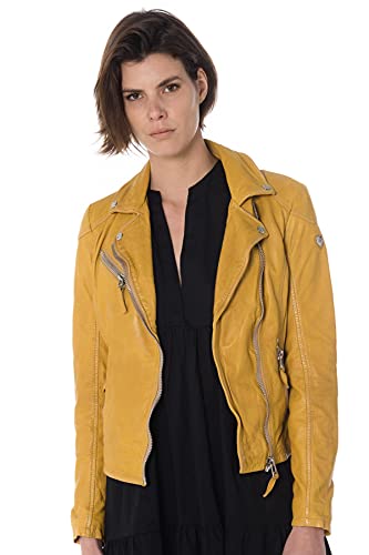 Gipsy Damen Lederjacke PGG LABAGV Reverskragen (S, Yellow) von Gipsy