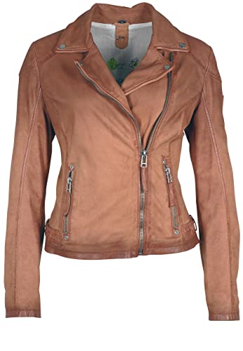 Gipsy Damen Lederjacke im Biker-Look (S, Camel) von Gipsy