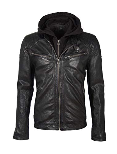 Gipsy GBGorey Herren Lederjacke mit Kapuze (XXL, Schwarz) von Gipsy