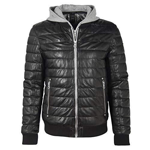 Gipsy GBSanton Herren Steppjacke aus feinstem Lammnappa Leder (XXL, Schwarz) von Gipsy