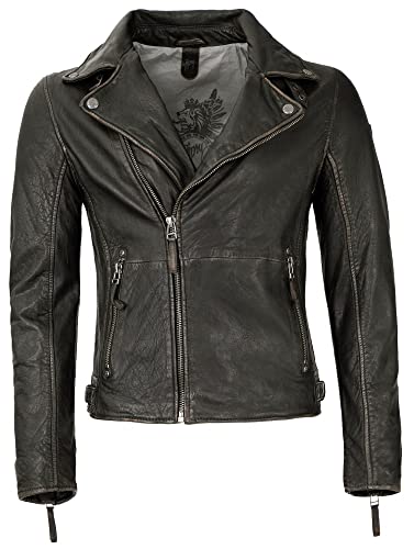 Gipsy GMMavric Herren Bikerjacke aus Lammleder (M, Black Antique) Größe Medium von Gipsy