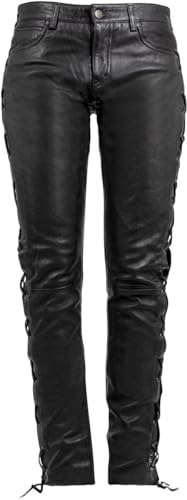 Gipsy GWTie UP Jeans Frauen Lederhose schwarz 3XL 100% Leder Basics von Gipsy