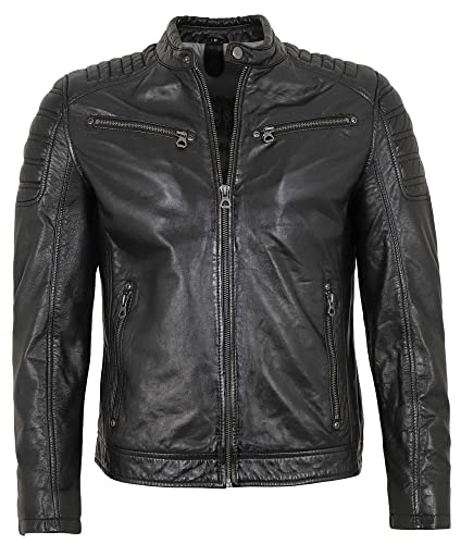 Gipsy - Herren Echtleder Lederjacke Bikerjacke Lammnappa schwarz Pflanzlich gegerbt Größe XXX-Large von Gipsy