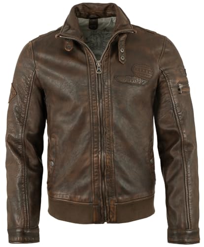 Gipsy - Herren Lederjacke Blouson Piloten Lammnappa braun antik Größe S von Gipsy