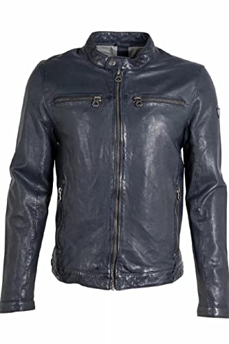 Gipsy Herren Lederjacke - Echtleder - Bikerjacke -Stehkragen - Blau (as3, alpha, x_l, regular, regular) von Gipsy