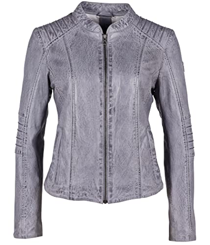 Gipsy Kurze sportliche Damen Lederjacke Übergangsjacke aus Lammleder mit Steppung - GWJuana S22 LONTV (XXL, Light Blue) von Gipsy