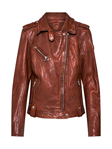 Gipsy Lederjacke FAMOS W19 LAOSV mit Reißverschlüssen Damen (S, Cognac) von Gipsy