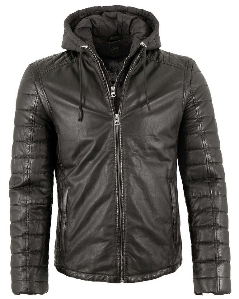 Gipsy Lederjacke GMLonso LACEV Gipsy - Herren Echtleder Lederjacke Kapuze Lammnappa schwarz von Gipsy