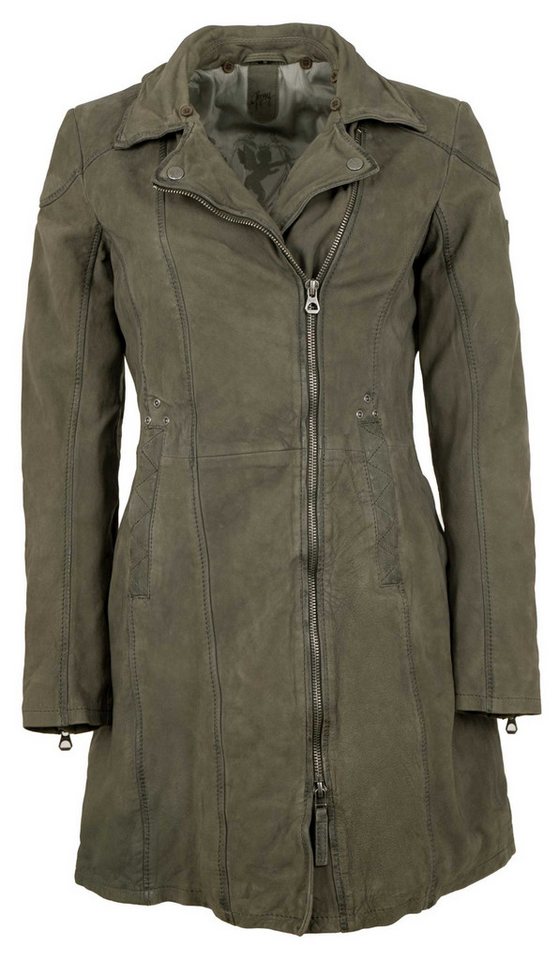 Gipsy Lederjacke GWLyda Gipsy - Damen Echtleder Ledermantel Lammnubuk olive von Gipsy