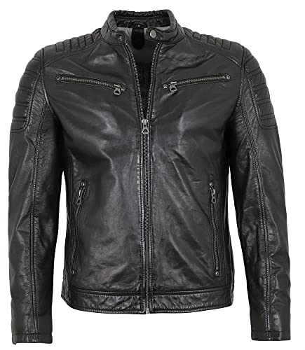 Gipsy - Herren Echtleder Lederjacke Bikerjacke Lammnappa schwarz Pflanzlich gegerbt Größe XX-Large von Gipsy