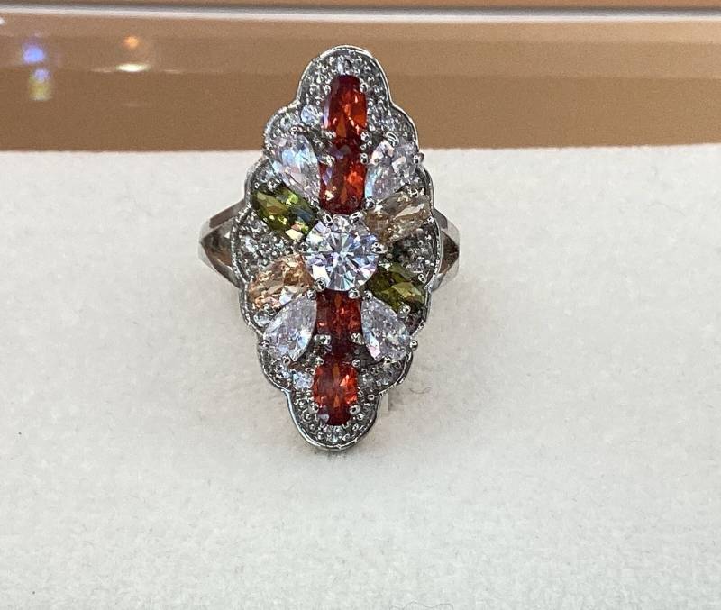 Marquise Edelstein Ring Multi-Color Garten Förmige Edelsteine Zeiger Zeigefinger Geburtstag Geschenk Mom von GipsyJewelers