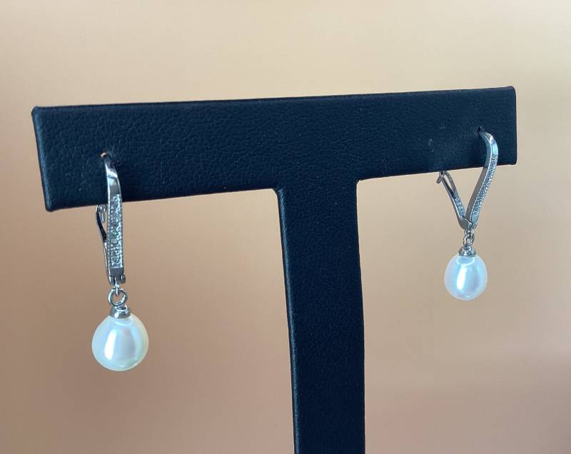 Perlen Baumeln Ohrringe Süßwasser-Perle Lever Back Perle Juni Geburtsstein Hochzeitsohrringe Geburtstagsgeschenk von GipsyJewelers