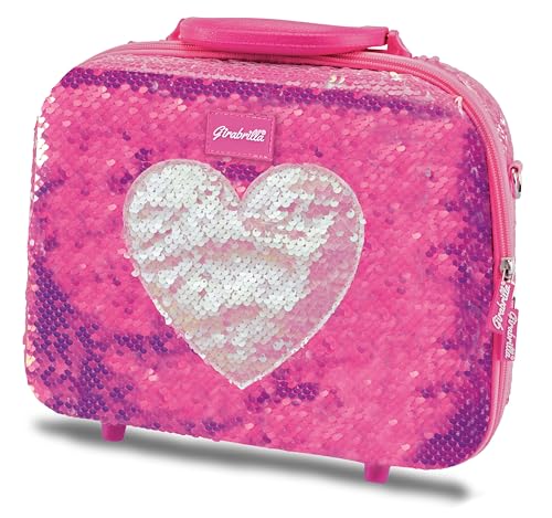 Girabrilla Make Up Case 02550F Make-up-Koffer mit Herzmotiv, Magenta und Weiß von Girabrilla