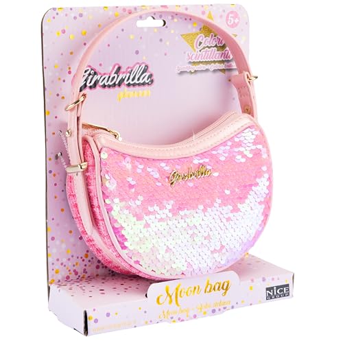 Girabrilla Moon Bag, 1 Tasche im Tweed-Stil mit wendbaren Pailletten von Girabrilla