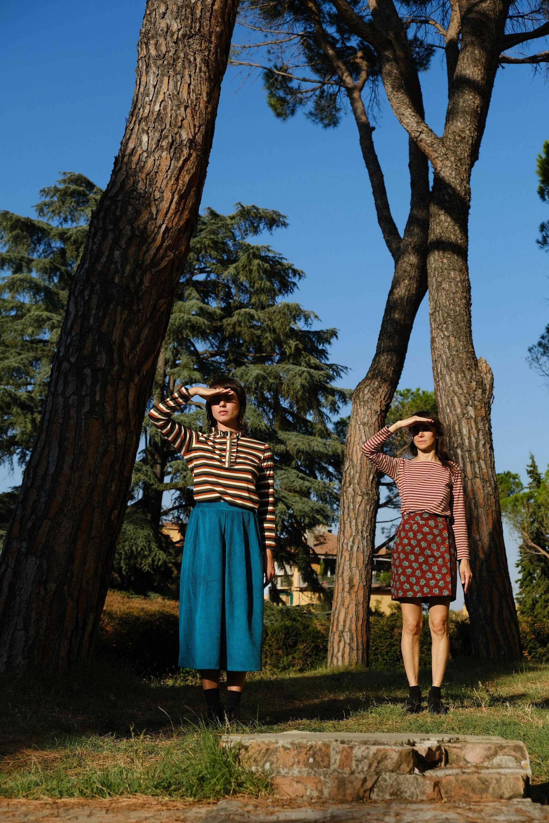 Letztes Stück | Nur Gr. MlSofort Versandfertigvintage Baumwoll Jersey Serafino Bluse[Melrose Bluse/Herbststreifen] von GiraeRigira