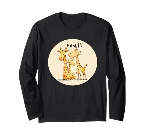Familie mit Giraffen, für Erwachsene und Kinder Langarmshirt Familie mit Giraffen, für Erwachsene und Kinder Langarmshirt von Giraffe Family