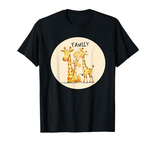 Familie mit Giraffen, für Erwachsene und Kinder T-Shirt Familie mit Giraffen, für Erwachsene und Kinder T-Shirt von Giraffe Family