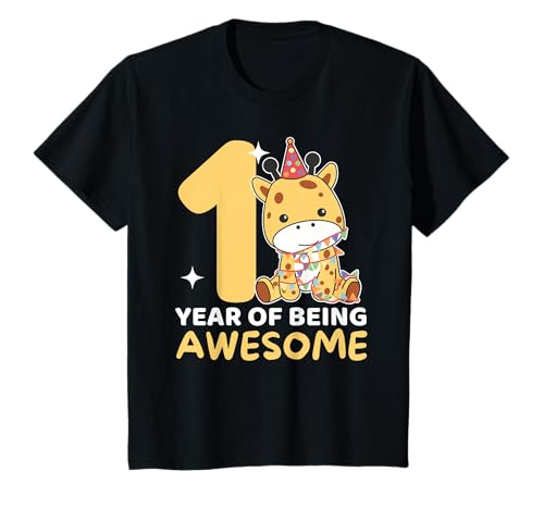 Giraffe zum 1. Geburtstag für Kinder ein Jahr alt Giraffe T-Shirt Giraffe zum 1. Geburtstag für Kinder ein Jahr alt Giraffe T-Shirt von Giraffe Geburtstags Geschenk süße Tiere