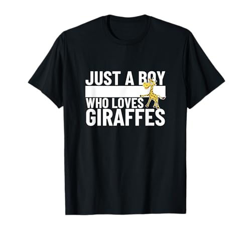 Just A Boy Who Loves Giraffes Lustige Giraffe T-Shirt Just A Boy Who Loves Giraffes Lustige Giraffe T-Shirt von Giraffe Gifts For Women Adults And Men