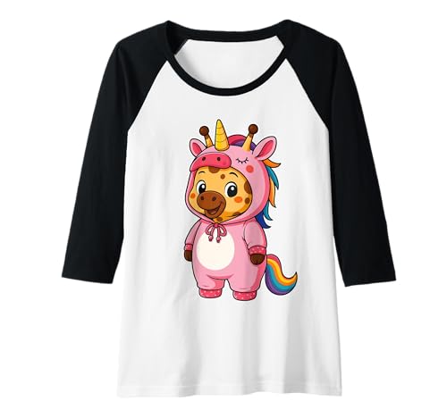 Damen Kawaii Giraffe im Einhorn Kostüm für Mädchen Kinder Einhorn Raglan Damen Kawaii Giraffe im Einhorn Kostüm für Mädchen Kinder Einhorn Raglan von Giraffe In Unicorn Costume Kawaii Design