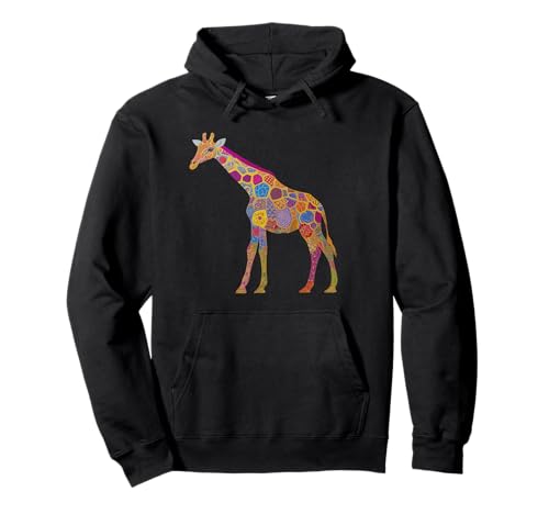 Giraffe, bunt, afrikanisches Tier, Kinder, Mädchen, niedliche Giraffe Pullover Hoodie von Giraffe Lover Co.